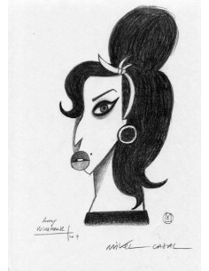 Ilustración original "Amy Winehouse" de Mikel Casal