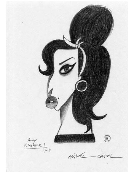 Ilustración original "Amy Winehouse" de Mikel Casal