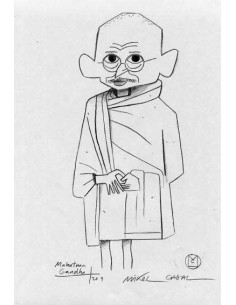 Ilustración original "Gandhi" de Mikel Casal