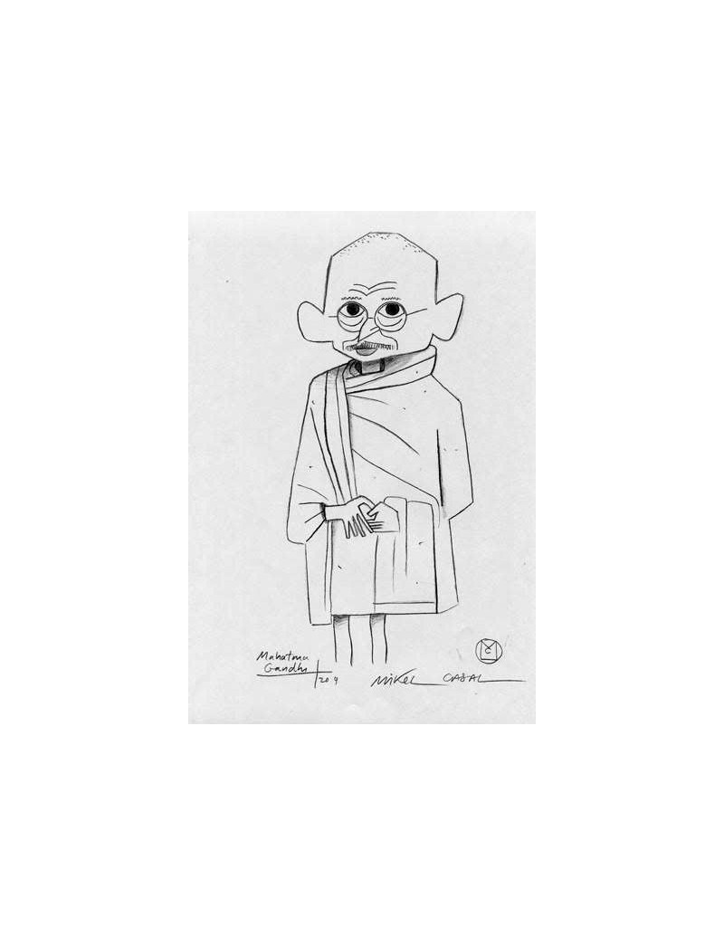 Original illustration "Gandhi" by Mikel Casal