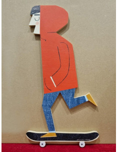 Egurra "Telmo". Figura de madera de Mikel Casal