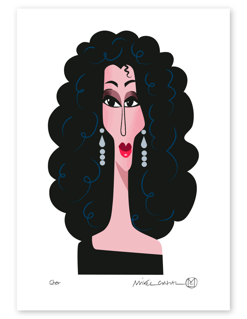 Illustration "Cher" by Mikel Casal. Signed A5...
