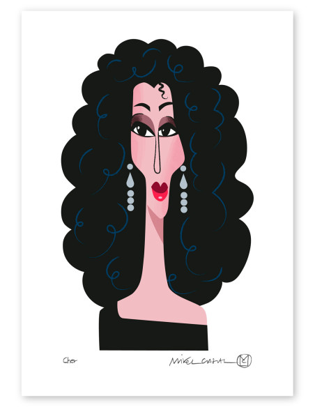 Ilustración "Cher" de Mikel Casal. Reproducción A5 firmada