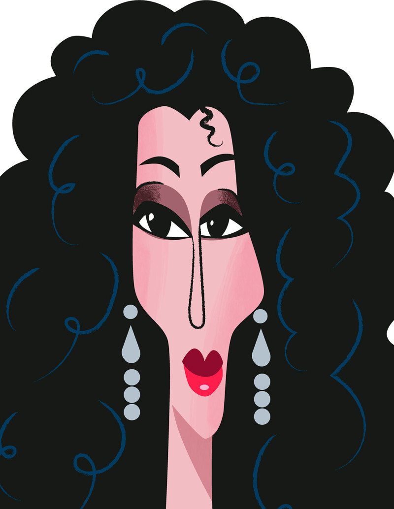 Illustration "Cher" by Mikel Casal. Signed A5...