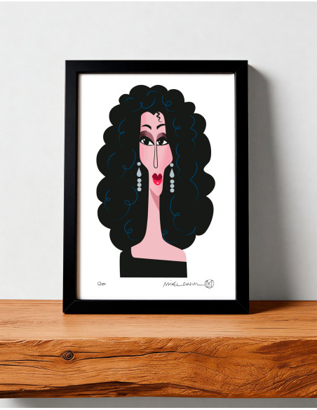 Illustration "Cher" by Mikel Casal. Signed A5 reproduction
