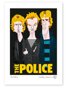 Ilustración "The Police" de Mikel Casal. Reproducción A5...