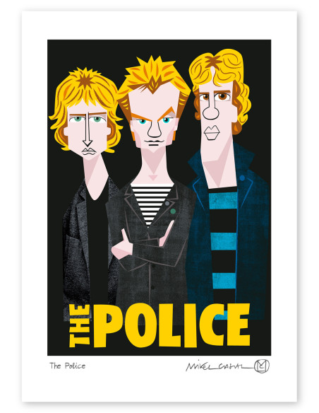 Illustration "The Police" by Mikel Casal. Signed A5 reproduction
