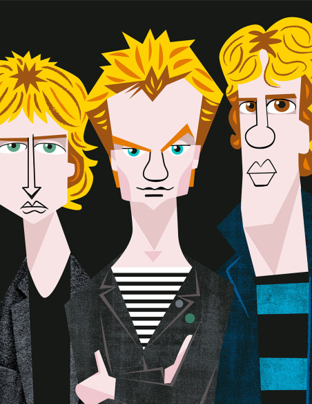 Illustration "The Police" by Mikel Casal. Signed A5 reproduction