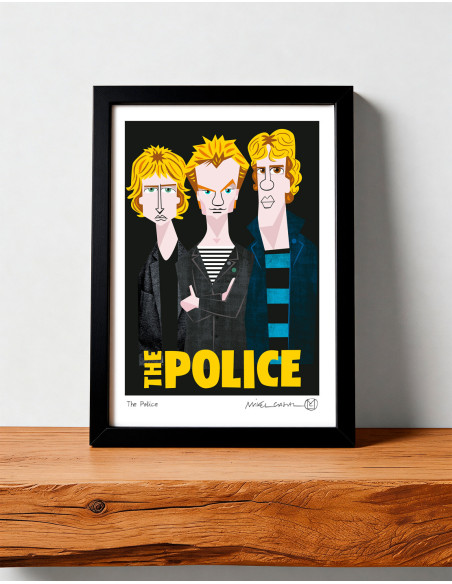 Ilustración "The Police" de Mikel Casal. Reproducción A5 firmada