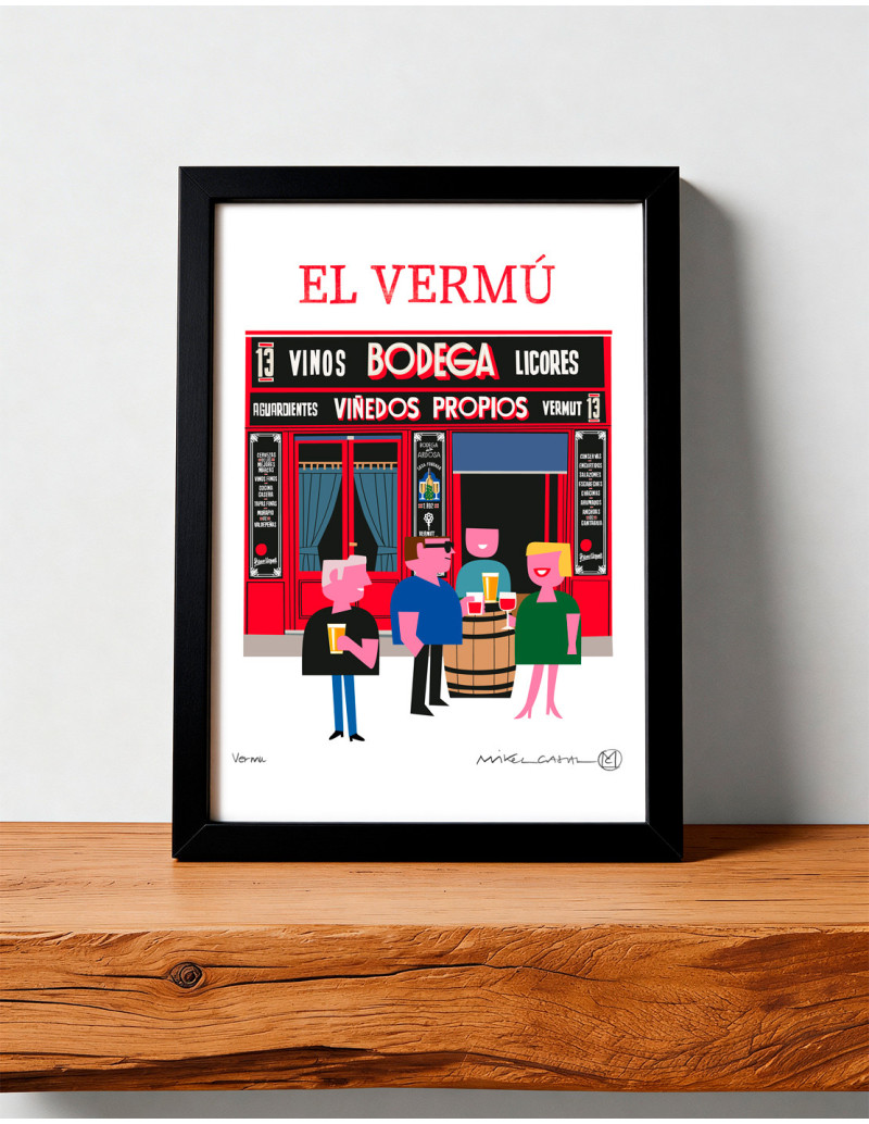 Illustration "Vermú" by Mikel Casal. Signed A5...
