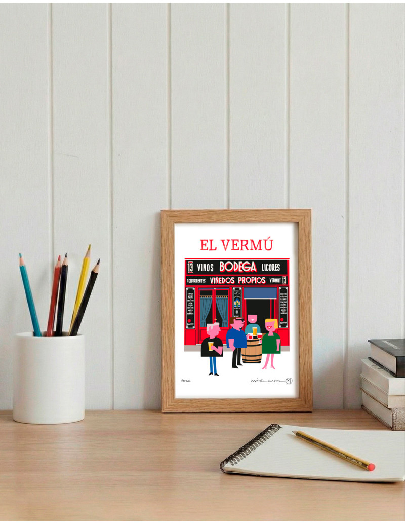Illustration "Vermú" by Mikel Casal. Signed A5...