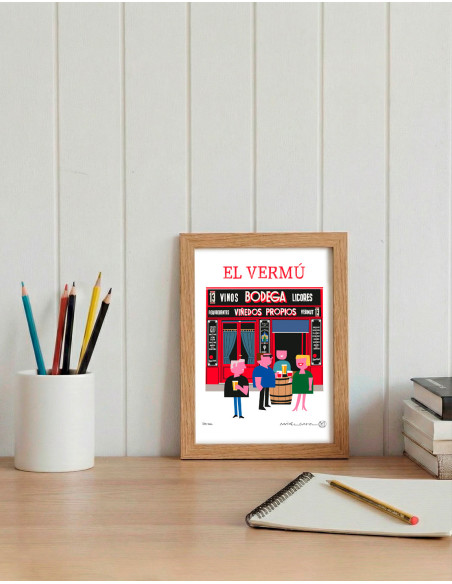 Ilustración "Vermú" de Mikel Casal. Reproducción A5 firmada