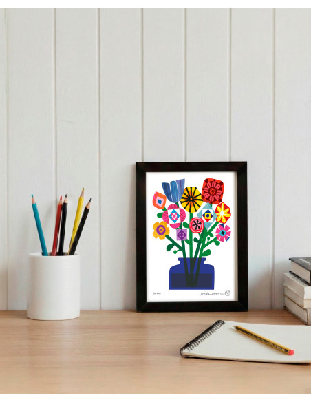 Illustration "Loreak" by Mikel Casal. Signed A5 reproduction