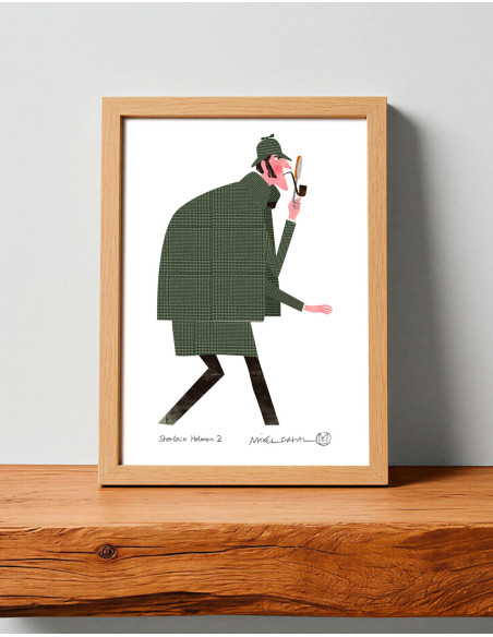 Ilustración "Sherlock Holmes 2" de Mikel Casal. Reproducción A5 firmada
