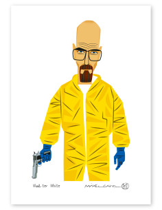 "Walter White" by Mikel Casal. Signed A5 reproduction