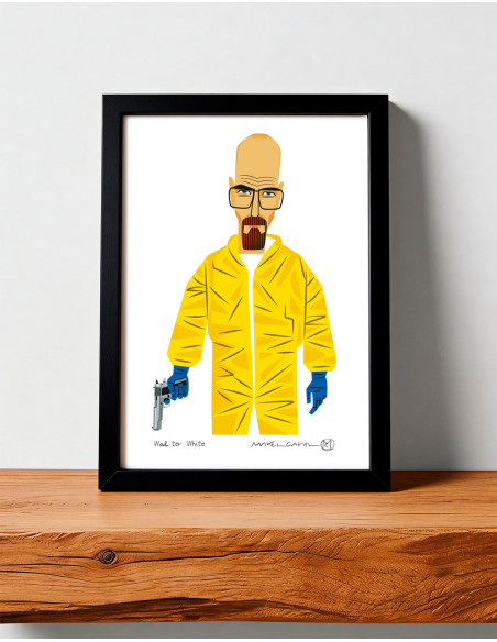 Ilustración "Walter White" de Mikel Casal. Reproducción A5 firmada