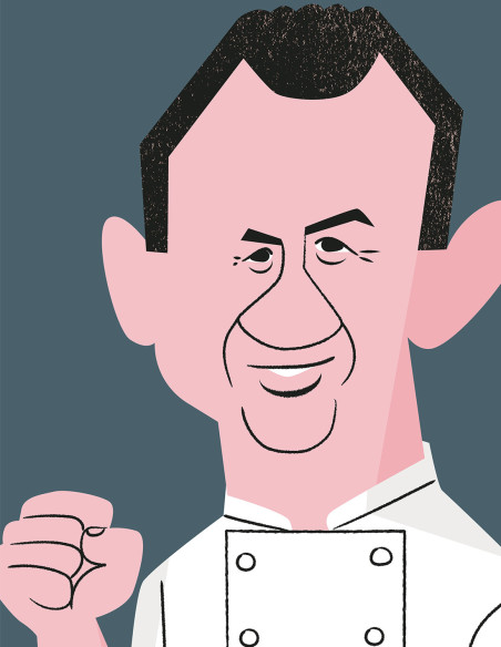 Illustration "Martín Berasategi" by Mikel Casal. Signed A5 reproduction