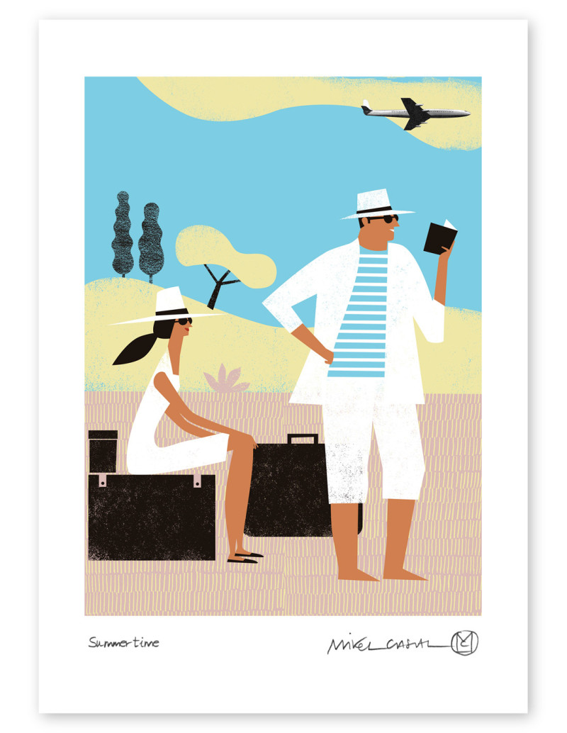 Illustration "Summer time" by Mikel Casal. A4...