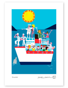 Illustration "Crucero" by Mikel Casal. A4 signed...