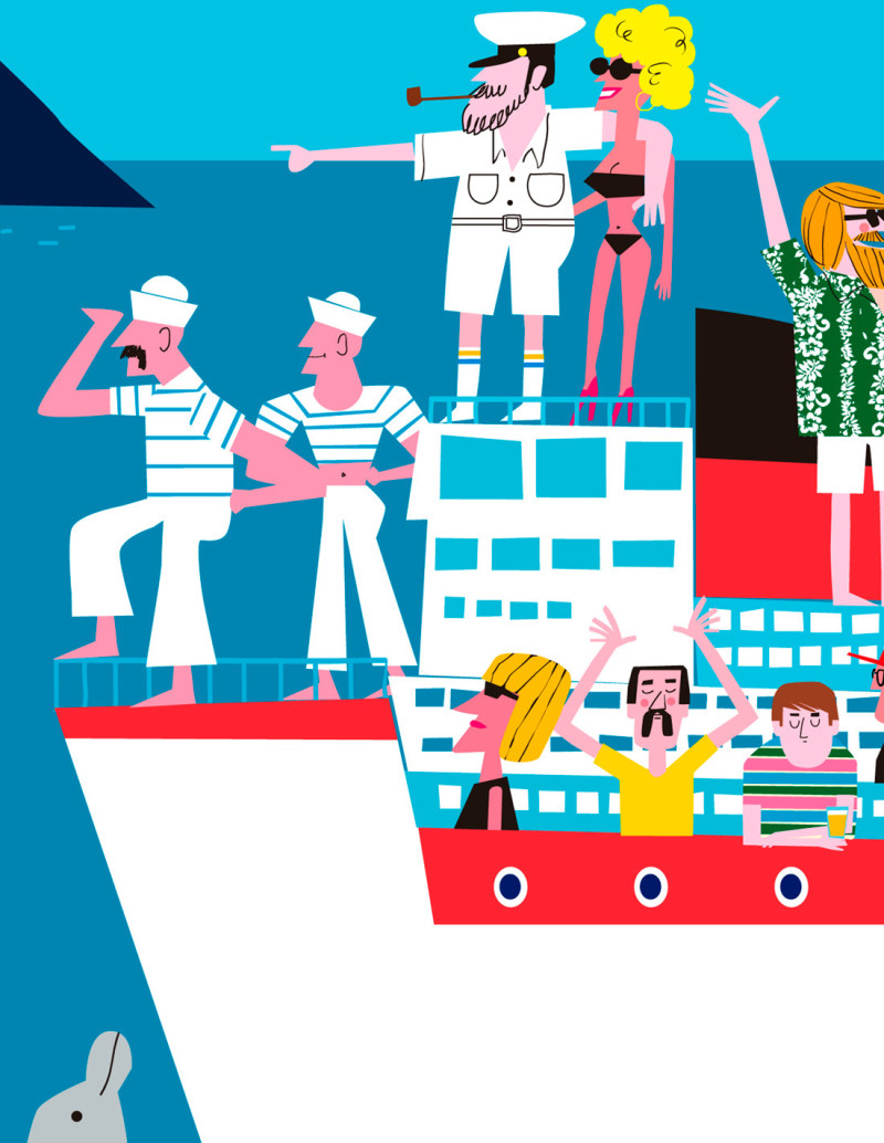 Illustration "Crucero" by Mikel Casal. A4...