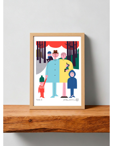 Ilustración "Family 2" de Mikel Casal. Reproducción A4 firmada