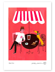 Illustration "Aperitivo" by Mikel Casal. A3 signed...