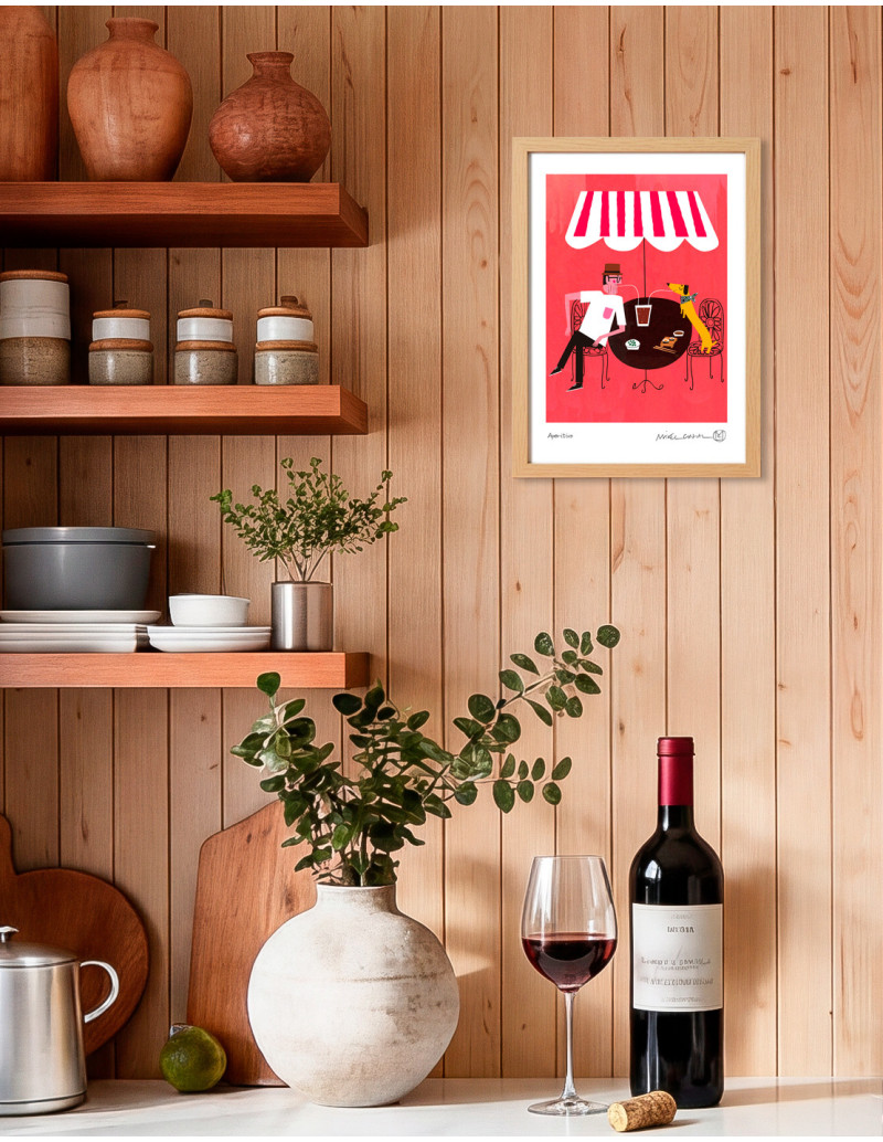 Illustration "Aperitivo" by Mikel Casal. A3...