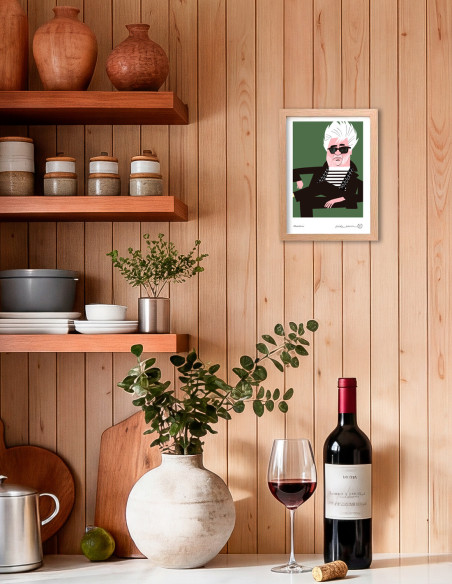Illustration "Almodovar" by Mikel Casal. Signed A5 reproduction