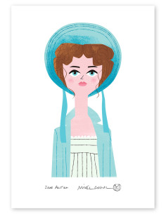 Illustration "Austen" by Mikel Casal. Signed A5 reproduction