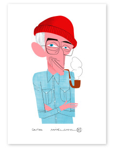 Ilustración "Cousteau" de Mikel Casal. Reproducción A5...