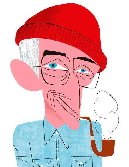 Illustration "Cousteau" by Mikel Casal. Signed A5 reproduction
