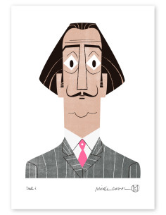 Illustration "Dali" by Mikel Casal. Signed A5 reproduction