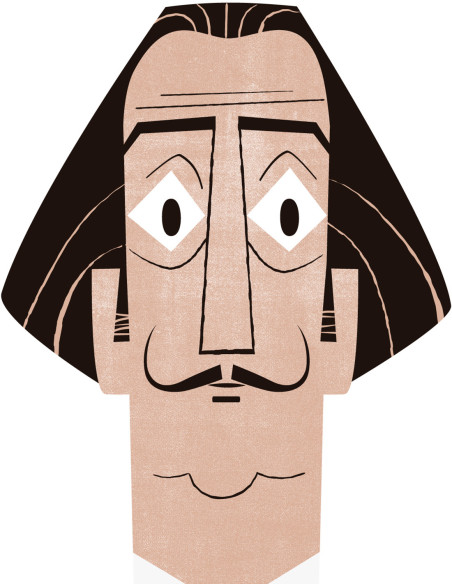 Ilustración "Dalí" de Mikel Casal. Reproducción A5 firmada