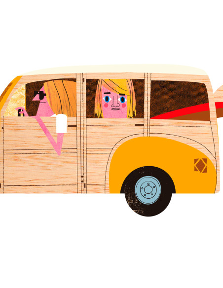 Illustration "Ford Woody" by Mikel Casal. Signed A5 reproduction