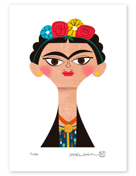 Illustration "Frida" by Mikel Casal. A5 and A3 reproductions