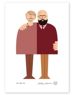 Illustration "He and He" by Mikel Casal. A5 and A3...