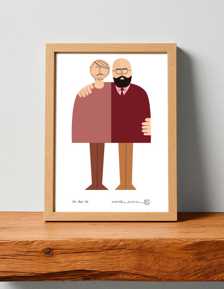 Ilustración "He and He" de Mikel Casal. Reproducciones A5 y A3