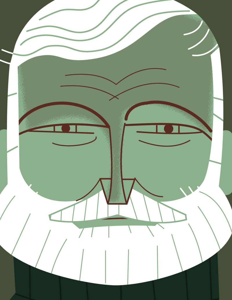 Illustration "Ernest Hemingway" by Mikel Casal....