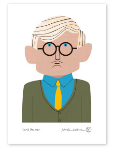 Illustration "David Hockney" by Mikel Casal. Signed A5...