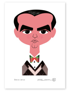Illustration "Lorca" by Mikel Casal. Signed A5 reproduction