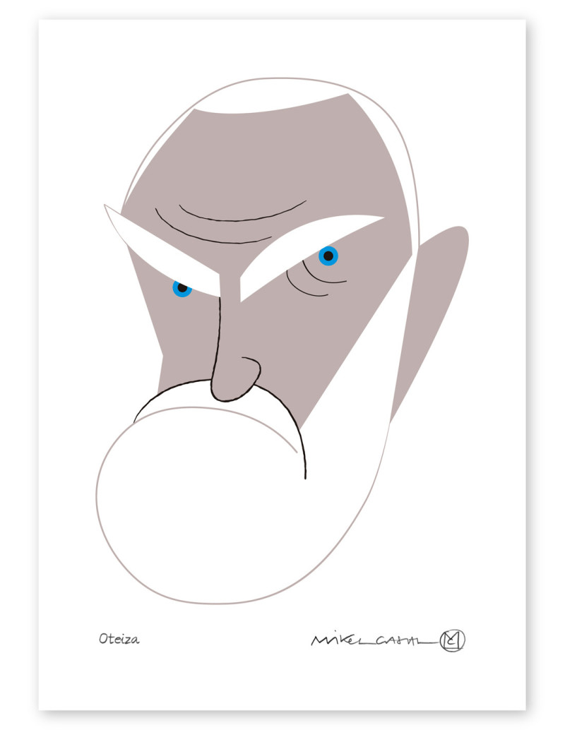 Illustration "Oteiza" by Mikel Casal. Signed A5...