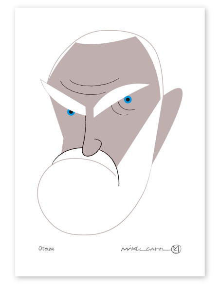Ilustración "Oteiza" de Mikel Casal. Reproducción A5 firmada
