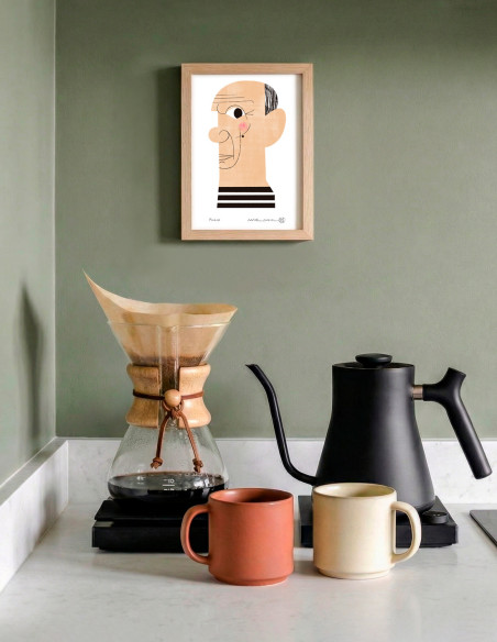 Illustration "Pablo Picasso" by Mikel Casal. Signed A5 reproduction