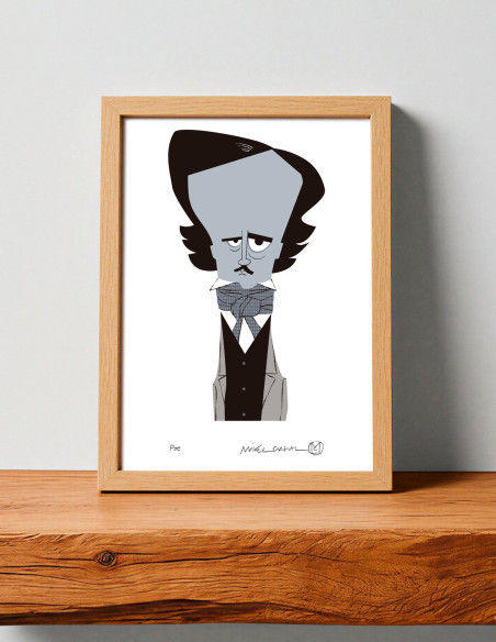 Illustration "Poe" by Mikel Casal. Signed A5 reproduction