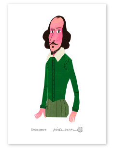 Ilustración "Shakespeare" de Mikel Casal. Reproducción A5...