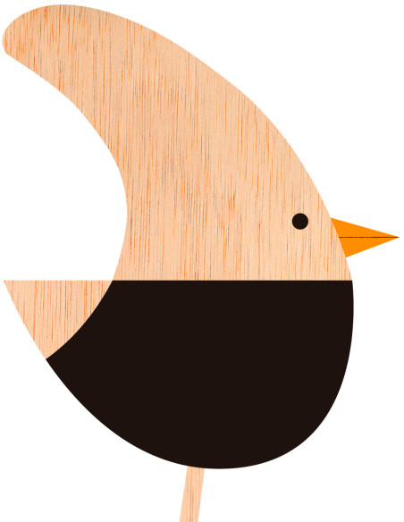 Illustration "Single Bird" by Mikel Casal. Signed A5 reproduction