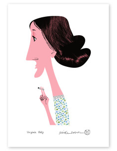 Illustration "Virginia Woolf" by Mikel Casal. Signed A5...