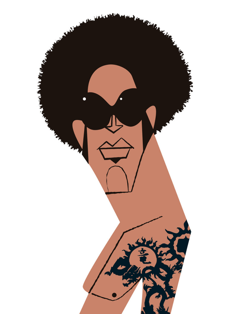 Ilustración "Lenny Kravitz" de Mikel Casal....