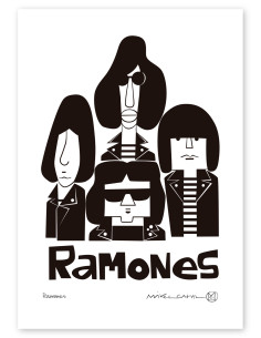 Ilustración "Ramones" de Mikel Casal. Reproducción A5...