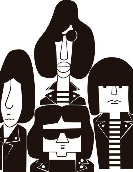 Illustration "Ramones" by Mikel Casal. Signed A5 reproduction